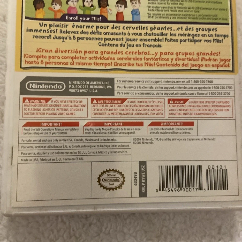 Big Brain Academy Wii Degree Nintendo Wii 2007 Complete CIB‎